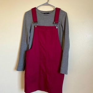 Burgundy Overall Dress